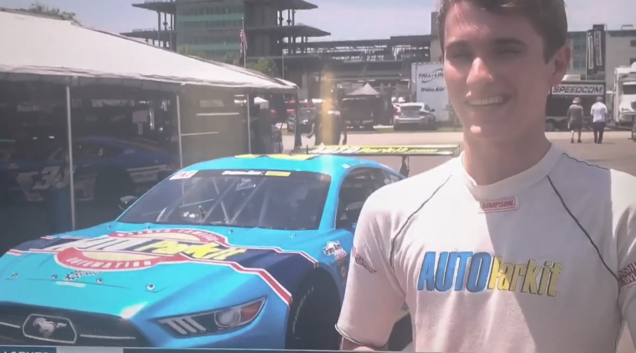 Lawless Alan featured on CBS Sports Television @ TRANS AM Indianapolis Raceway
