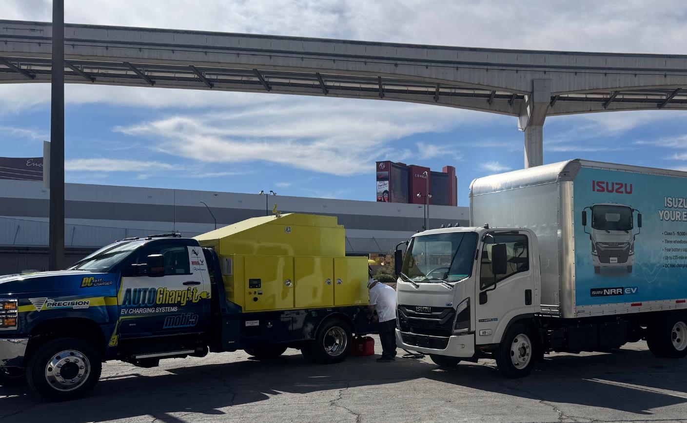 AUTOChargit Mobile L3 DCFC EVCS Truck Edition Charging Isuzu Delivery Truck